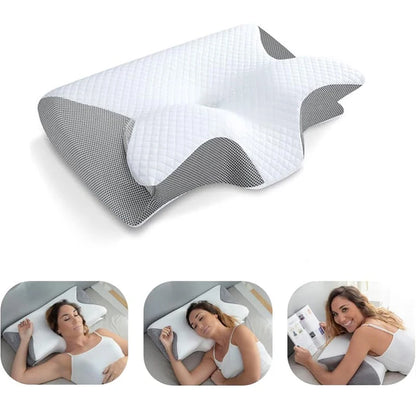 Oreiller Cervical Ergonomique 2-en-1 – Confort & Soutien Orthopédique Premium