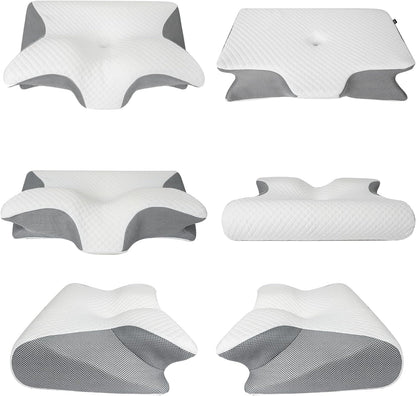 Oreiller Cervical Ergonomique 2-en-1 - Confort & Soutien Orthopédique Premium
